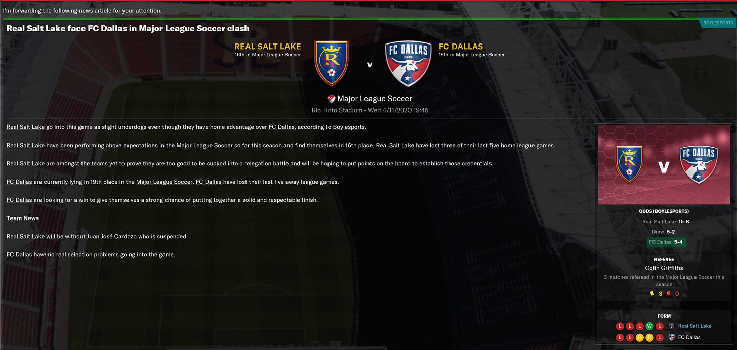 Football Manager 2021 Match Preview