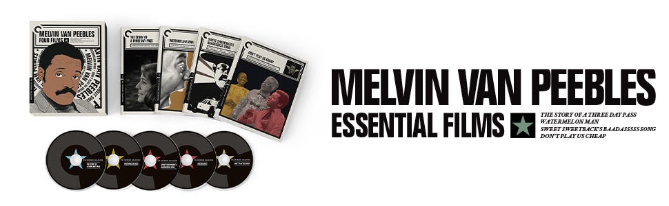 Amazon.com: Melvin Van Peebles: Essential Films (The Story of a Three Day  Pass/Watermelon Man / Sweet Sweetback&#39;s Baadasssss Song / Don&#39;t Play Us  Cheap)(The Criterion Collection) [Blu-ray] : Melvin Van Peebles: Movies