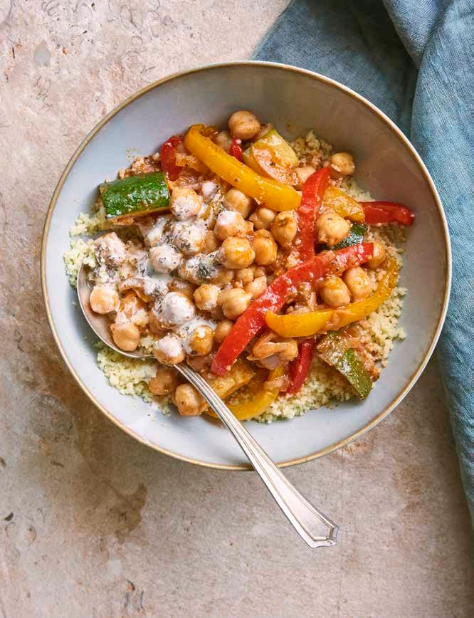 Stewed Chickpeas with Peppers + Zucchini