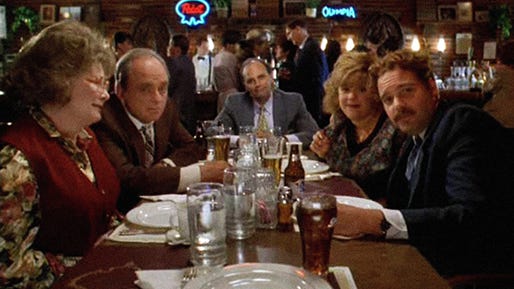 From left, Shirley Knight, Harris Yulin, Kurt Fuller, Lesley Boone and Vincent D'Onofrio star in 1995's "Stuart Saves His Family," based on Al Franken's Stuart Smalley character from "Saturday Night Live" and directed by Harold Ramis.
