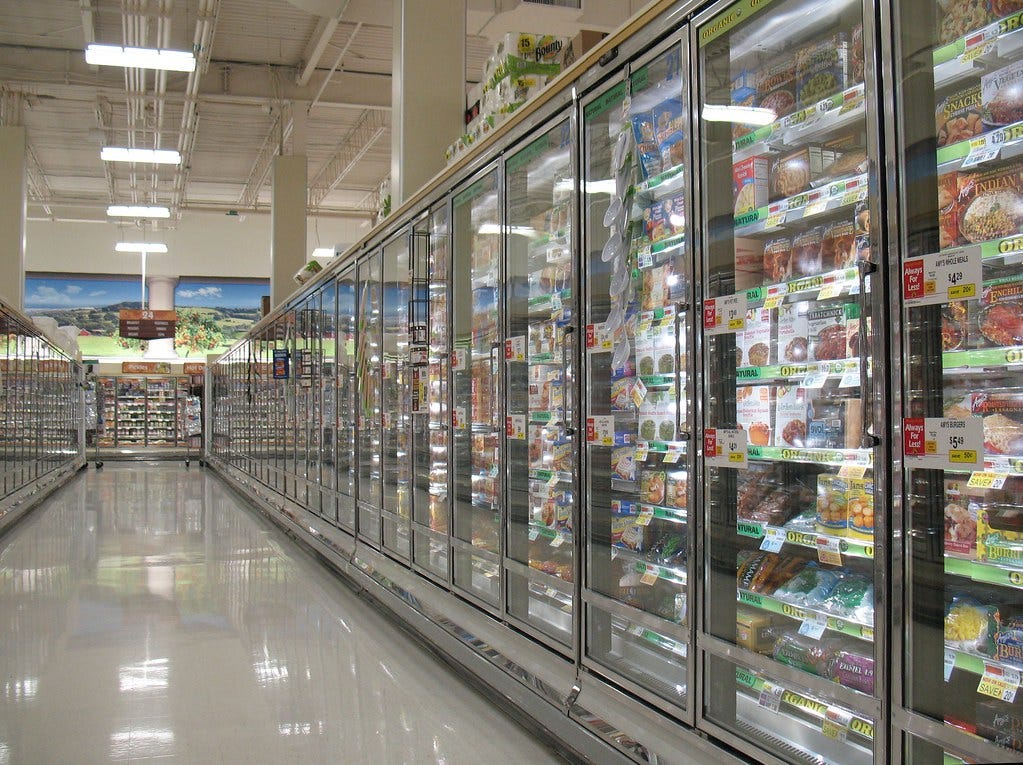 supermarket aisle in NJ, USA