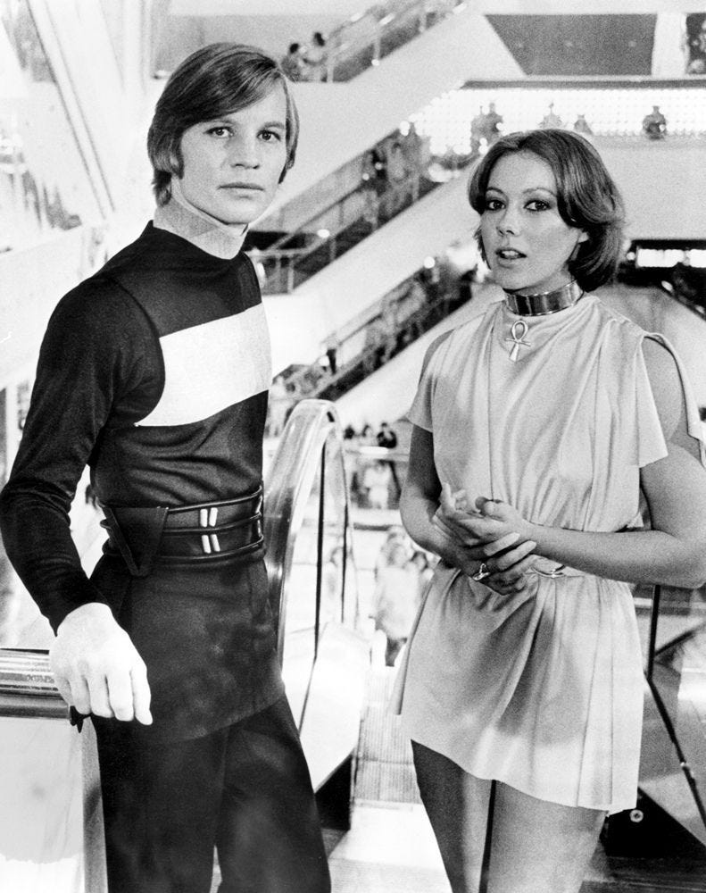 Still of lead characters from Logan's Run.