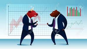 Increase Bull Fighting Trader Bear Stock Market. Business Concept Trading  Psychology. Risk Currency Exchange. People Optimism Growth Investment  Economic Cartoon Vector Illustration Royalty Free SVG, Cliparts, Vectors,  And Stock Illustration. Image ...