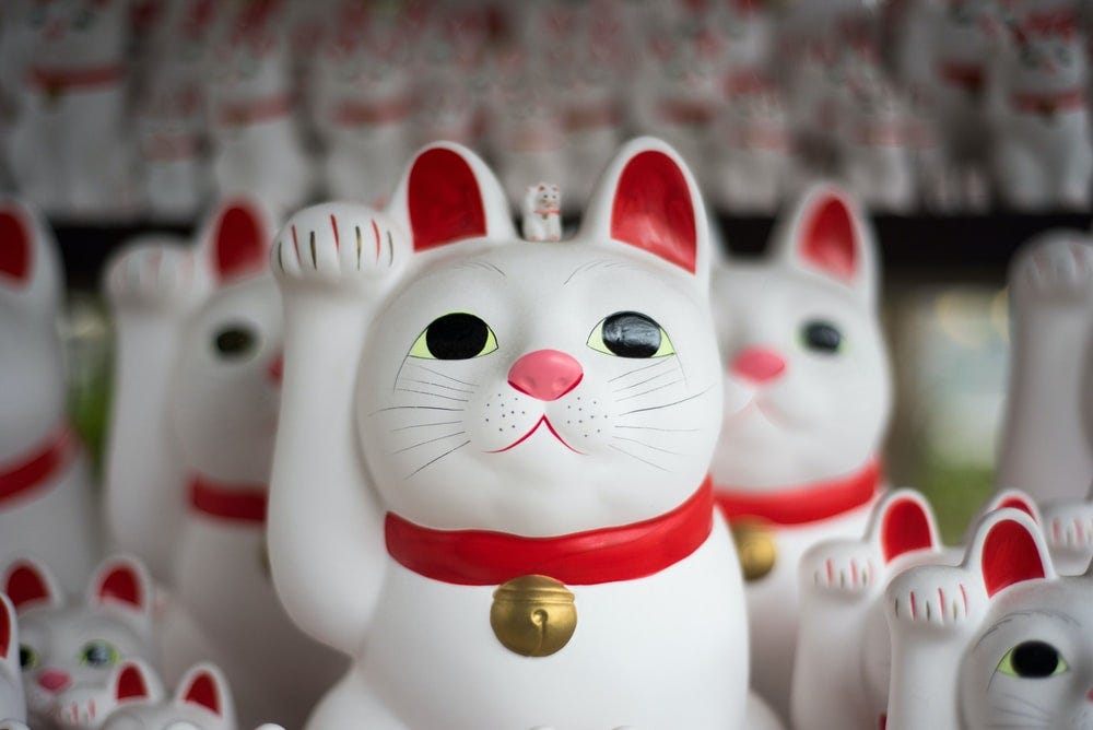 pile of Japanese lucky cat