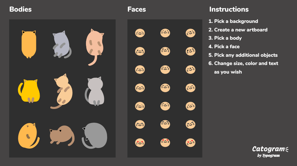 cat bodies and faces you can customize