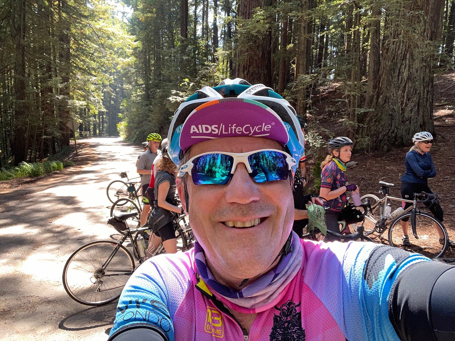 Image of The author at the top of the Fairfax-Bolinas climb