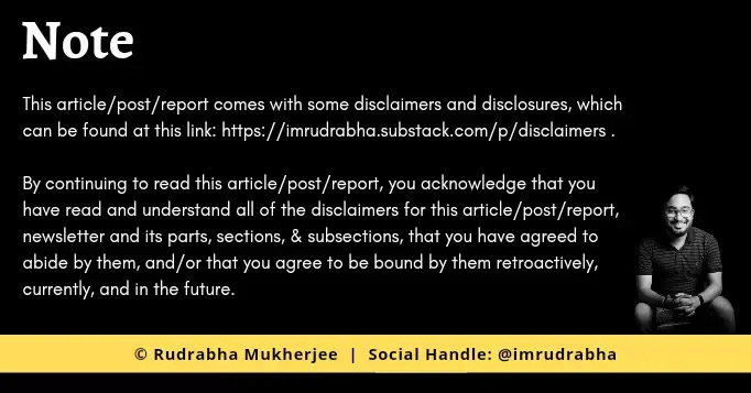 Disclaimers and disclosures of Rudrabha Mukherjee for this article.