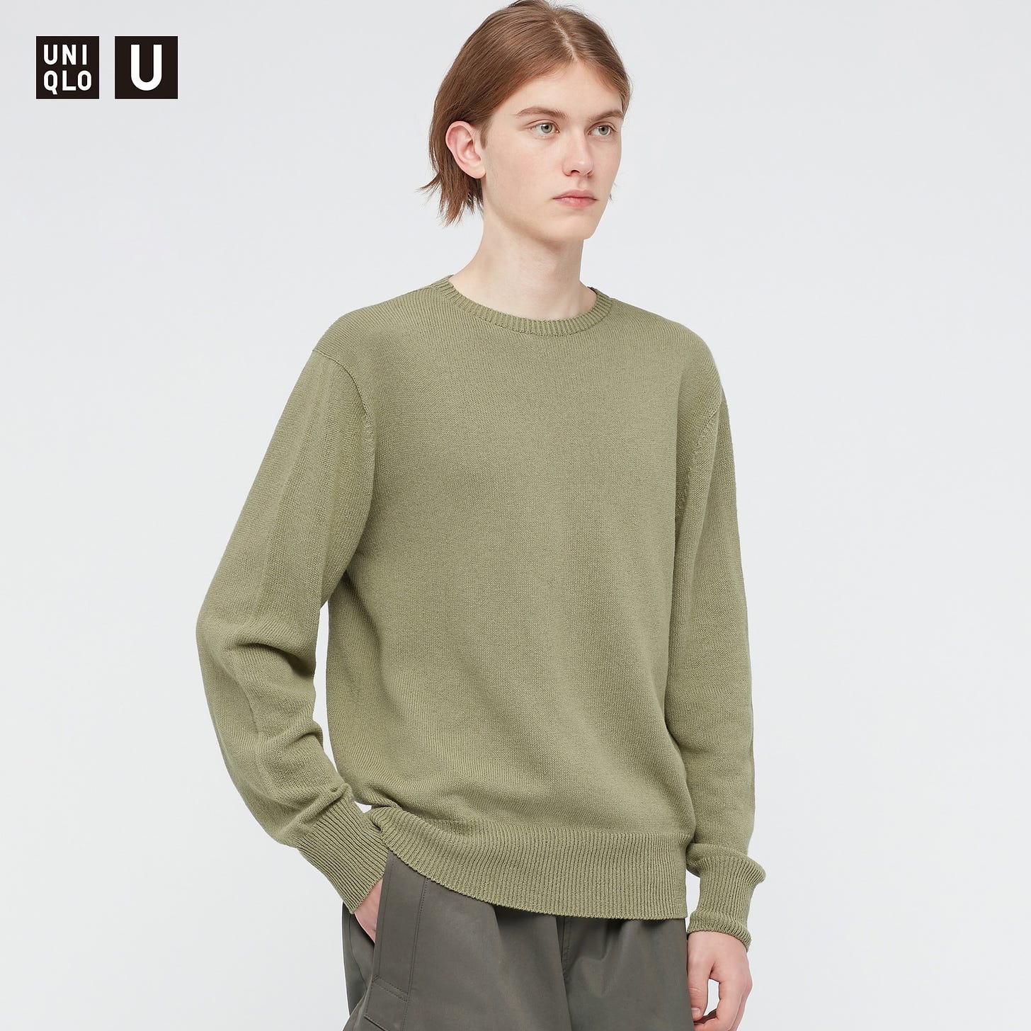 3D Crew Neck Long-Sleeve Sweater