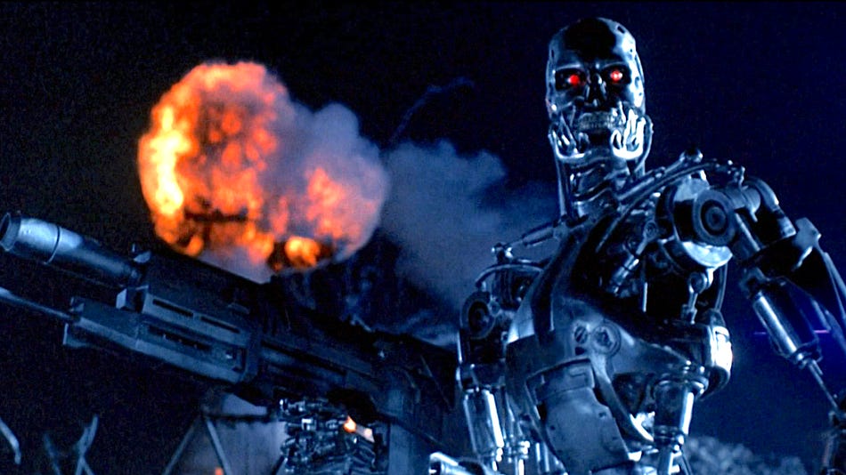 The Skynet future: Not as scary as global warming or unhinged leaders.