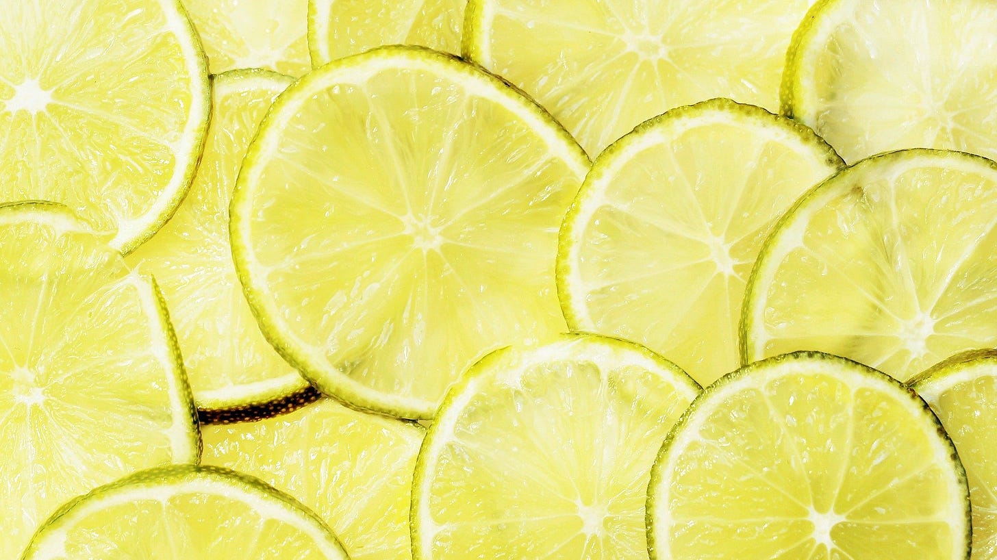 Sliced lemons. Very symmetrical