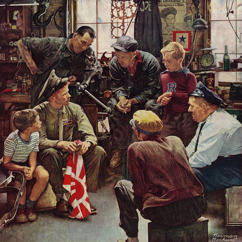 Marmont Hill "Homecoming Marine" by Norman Rockwell Painting Print on  Canvas - Walmart.com