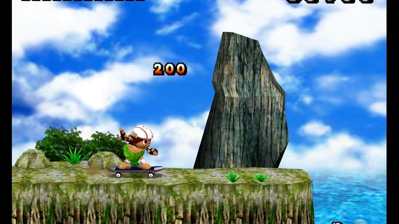 A screenshot of the budget GameCube remake of Adventure Island