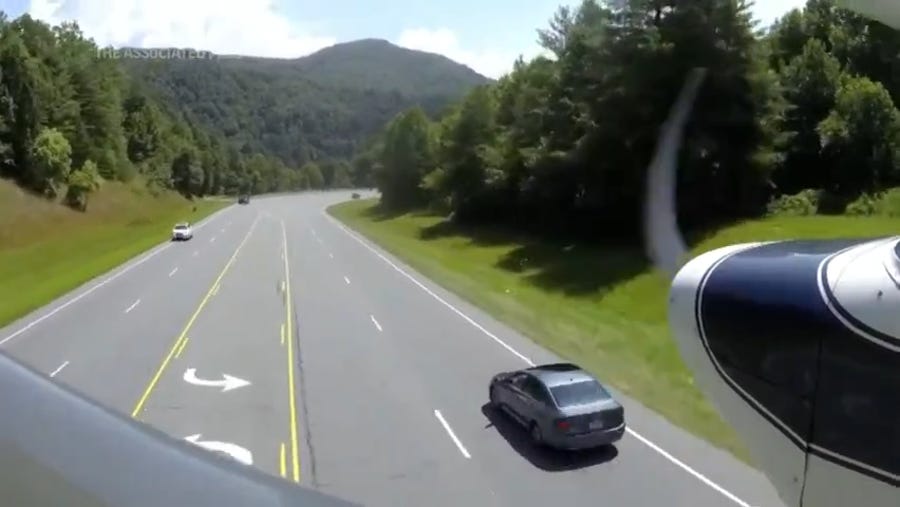 A new pilot who aspires to be a commercial airlines pilot showed his skills when he landed a single-engine plane on a North Carolina highway, narrowly missing cars and power lines.