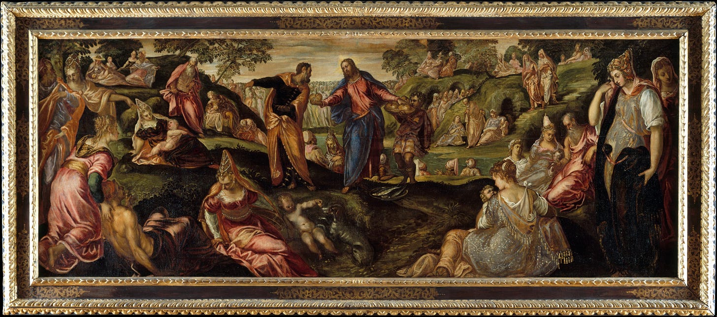 Image result for loaves and fishes art tintoretto