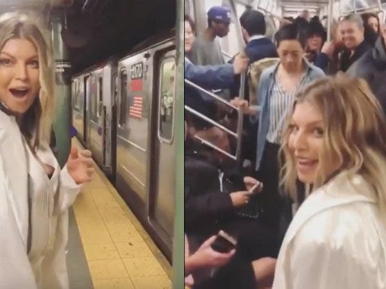 Image result for fergie subway ride