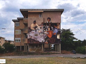 Mural by Mohamed Lghacham in Matera