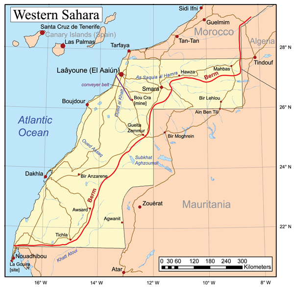 Map of the Western Sahara