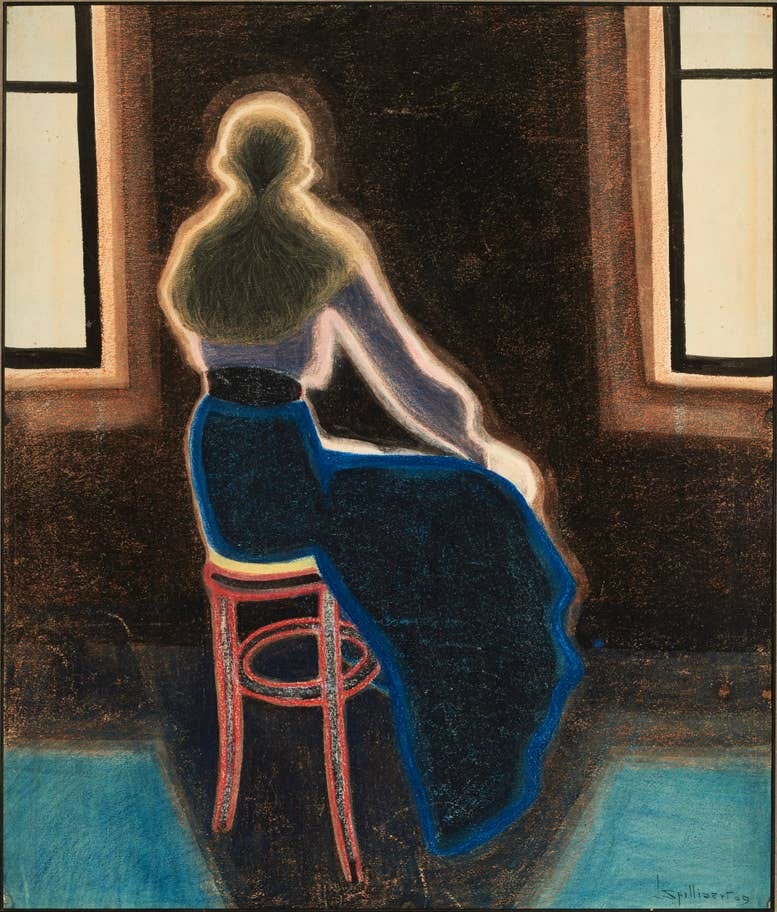File:Leon Spilliaert, Young Woman on a Stool, 1909 The Hearn Family  Trust.jpg - Wikimedia Commons