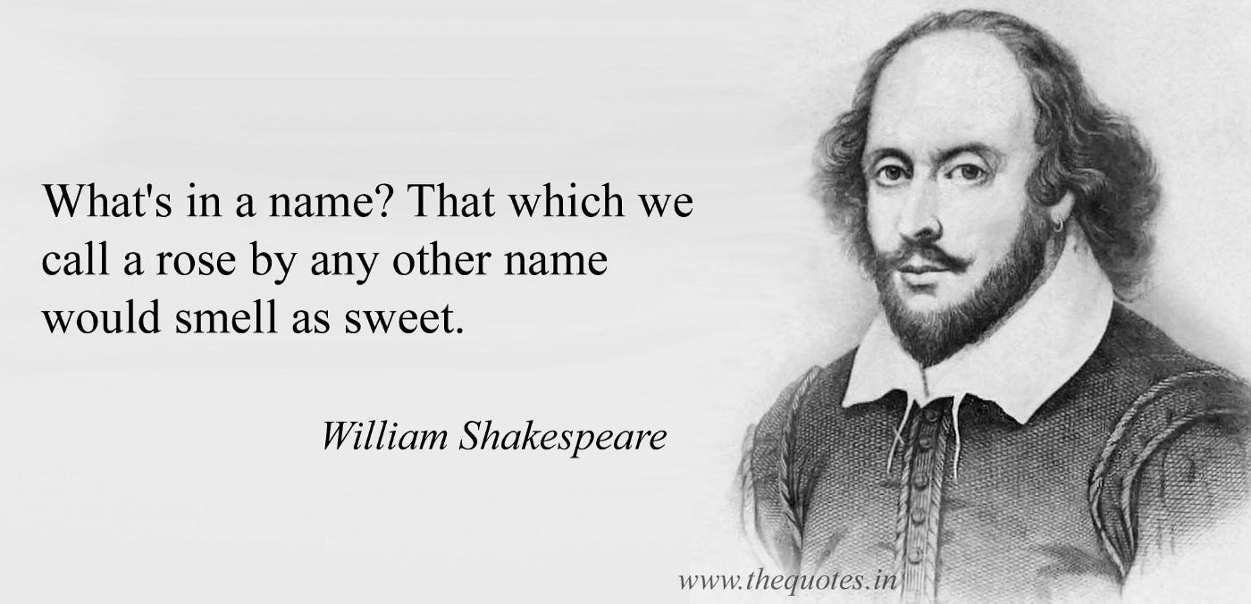 What is in the name?. “What's in a name? That which we call a… | by Mohit  Kalani | Medium