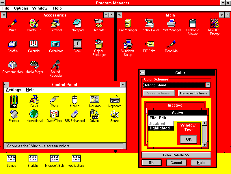 A Tribute to the Windows 3.1 &quot;Hot Dog Stand&quot; Color Scheme