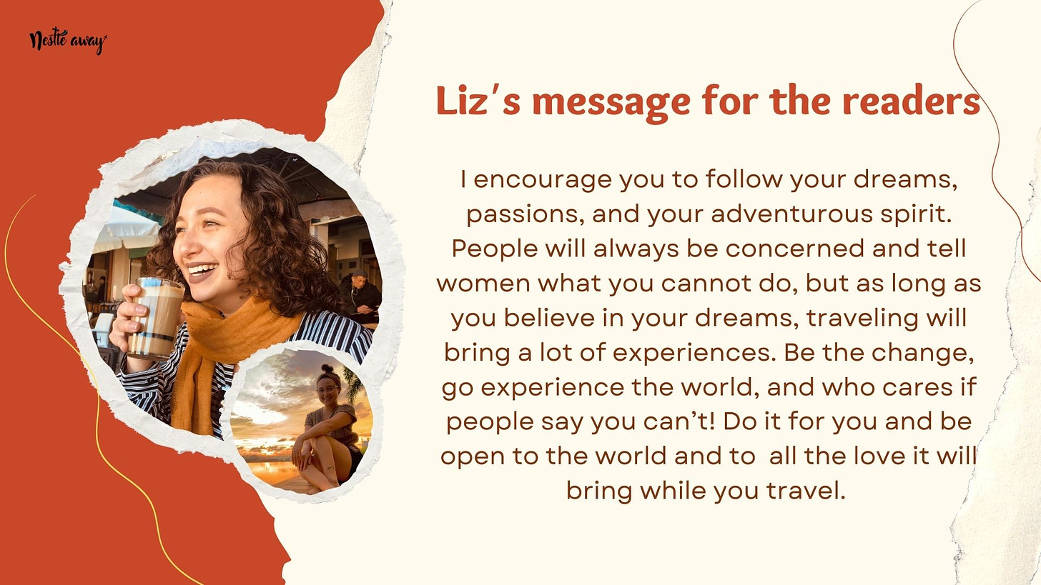 Liz's message for the readers