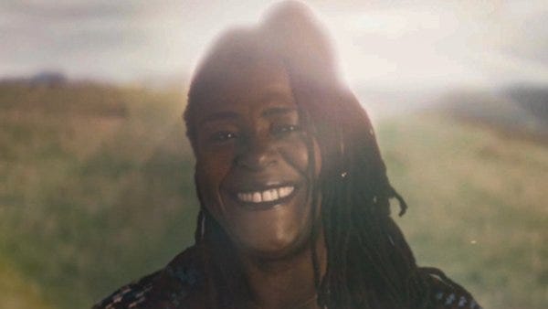 This image shows Grace Sinclair-O'Brien (played by Sharon D. Clarke) briefly appearing in a beam of sunlight and smiling at her offscreen husband (Graham O'Brien) and grandson (Ryan Sinclair). This image shows Grace Sinclair-O'Brien (played by Sharon D. Clarke) briefly appearing in a beam of sunlight and smiling at her offscreen husband (Graham O'Brien) and grandson (Ryan Sinclair).