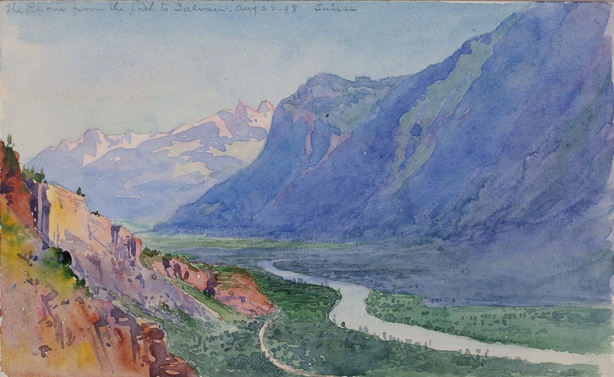 The Rhone from the Path to Salvari ( Switzerland ) George Elbert Burr  1898