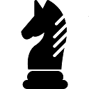 Descrição da Imagem: miniatura da peça Cavalo de um jogo de xadrez, preto.