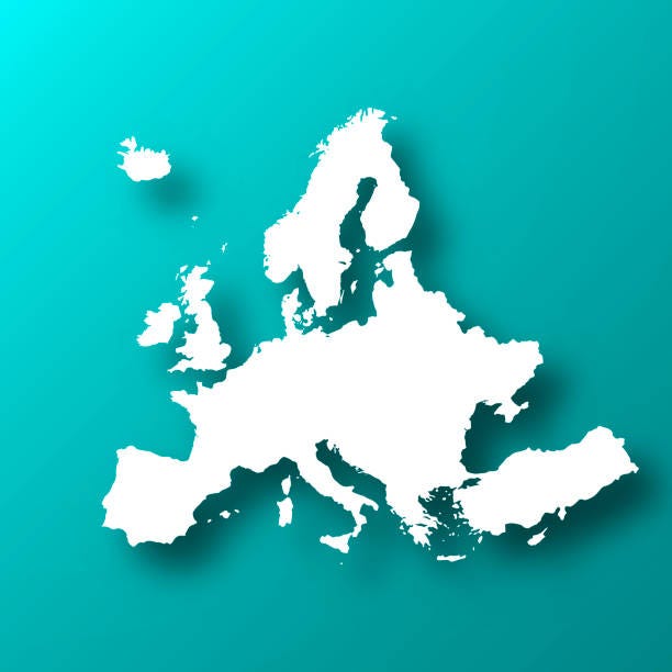 illustrations, cliparts, dessins animés et icônes de carte d'europe sur le fond vert bleu avec l'ombre - union européenne