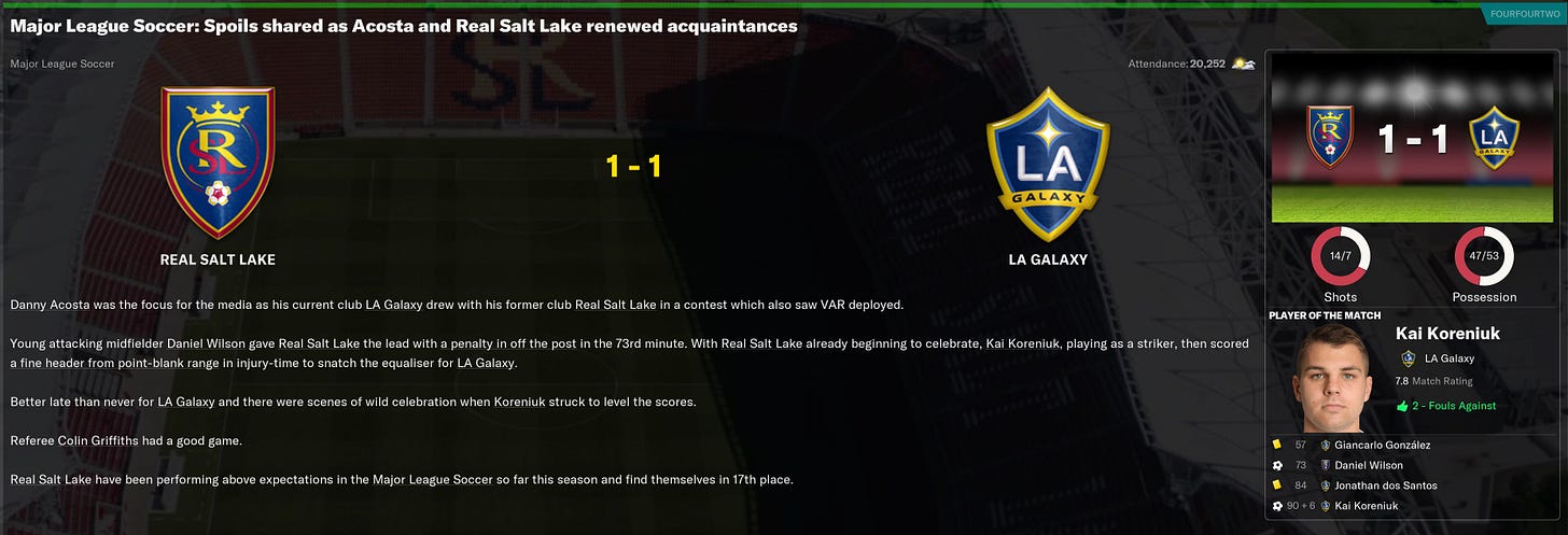 Football Manager 2021 Match Review