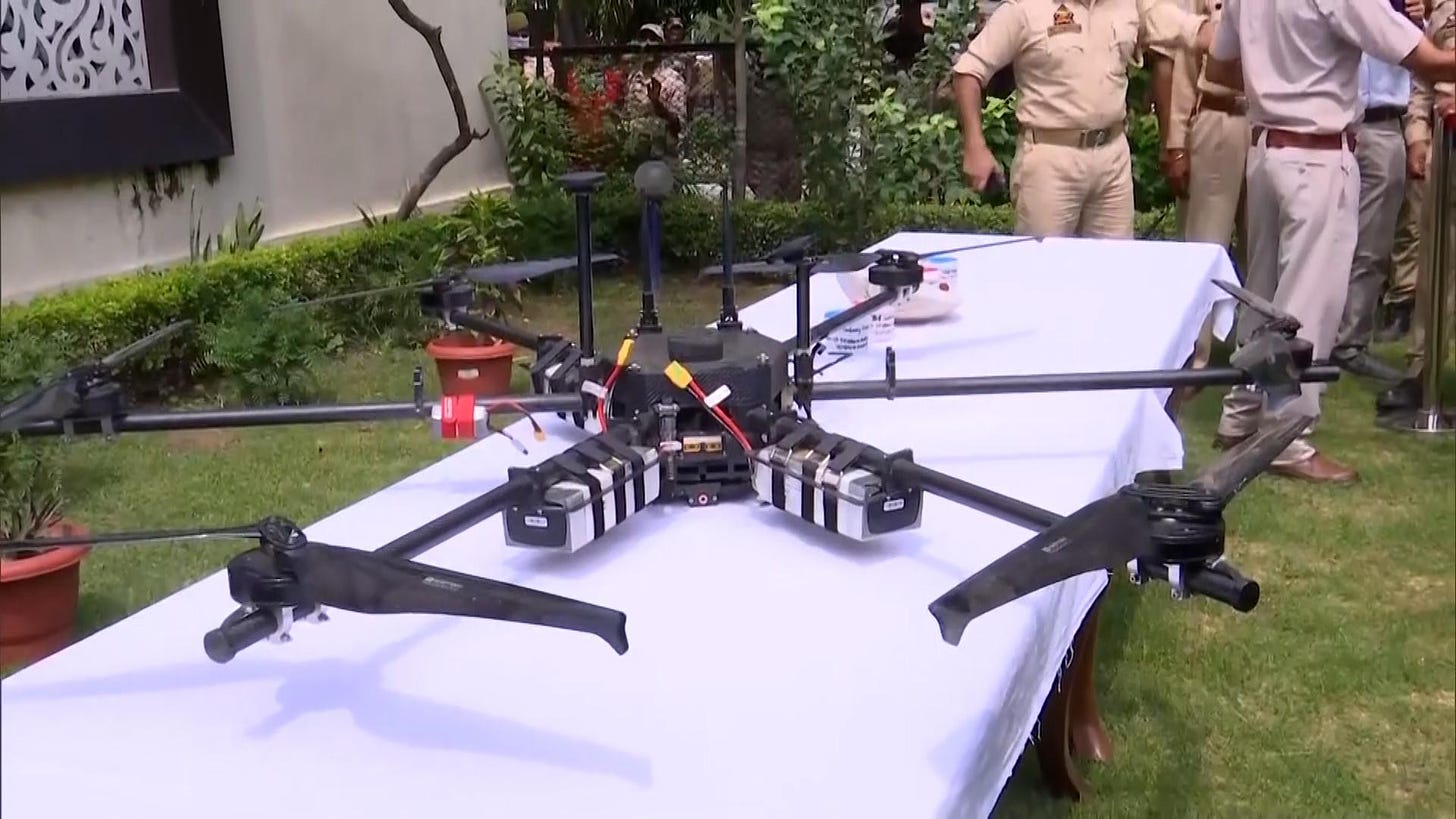 J&amp;K police shoot down explosives-laden drone along the border in Jammu -  ZEE5 News