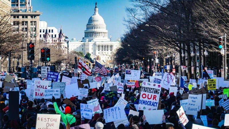 Women protesting in DC