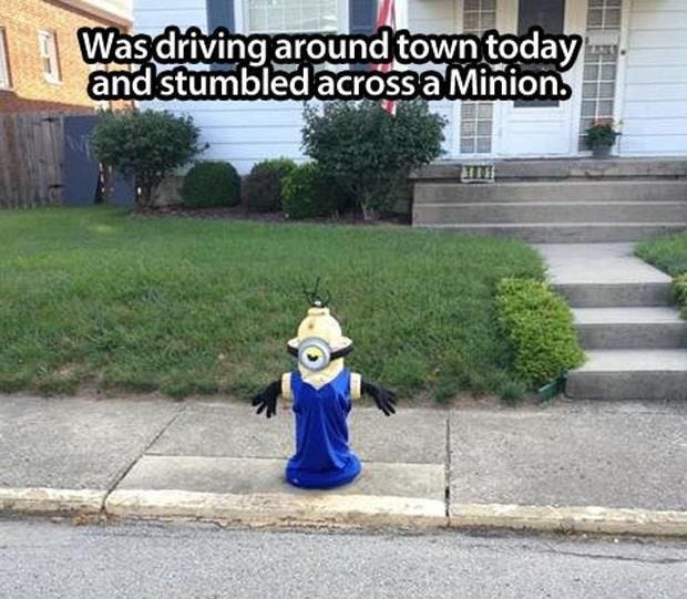 Fire hydrant minion! | Funny minion pictures, Minions funny, Minions