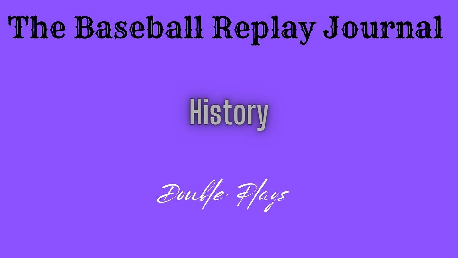 Baseball Replay Journal Double Plays