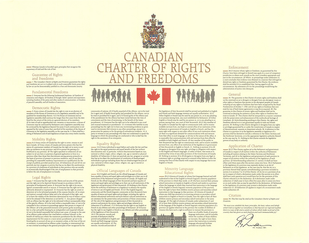 FREE Order or Download of Canadian Charter of Rights and ...
