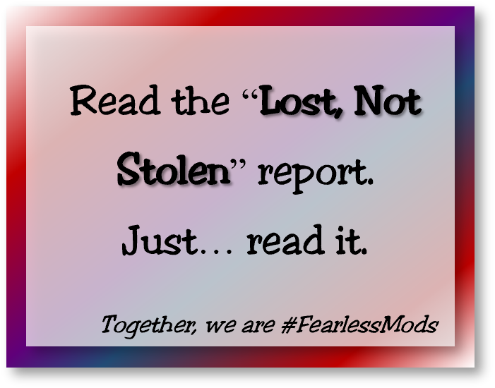 Read the "Lost, Not Stolen" report. Just... read it.