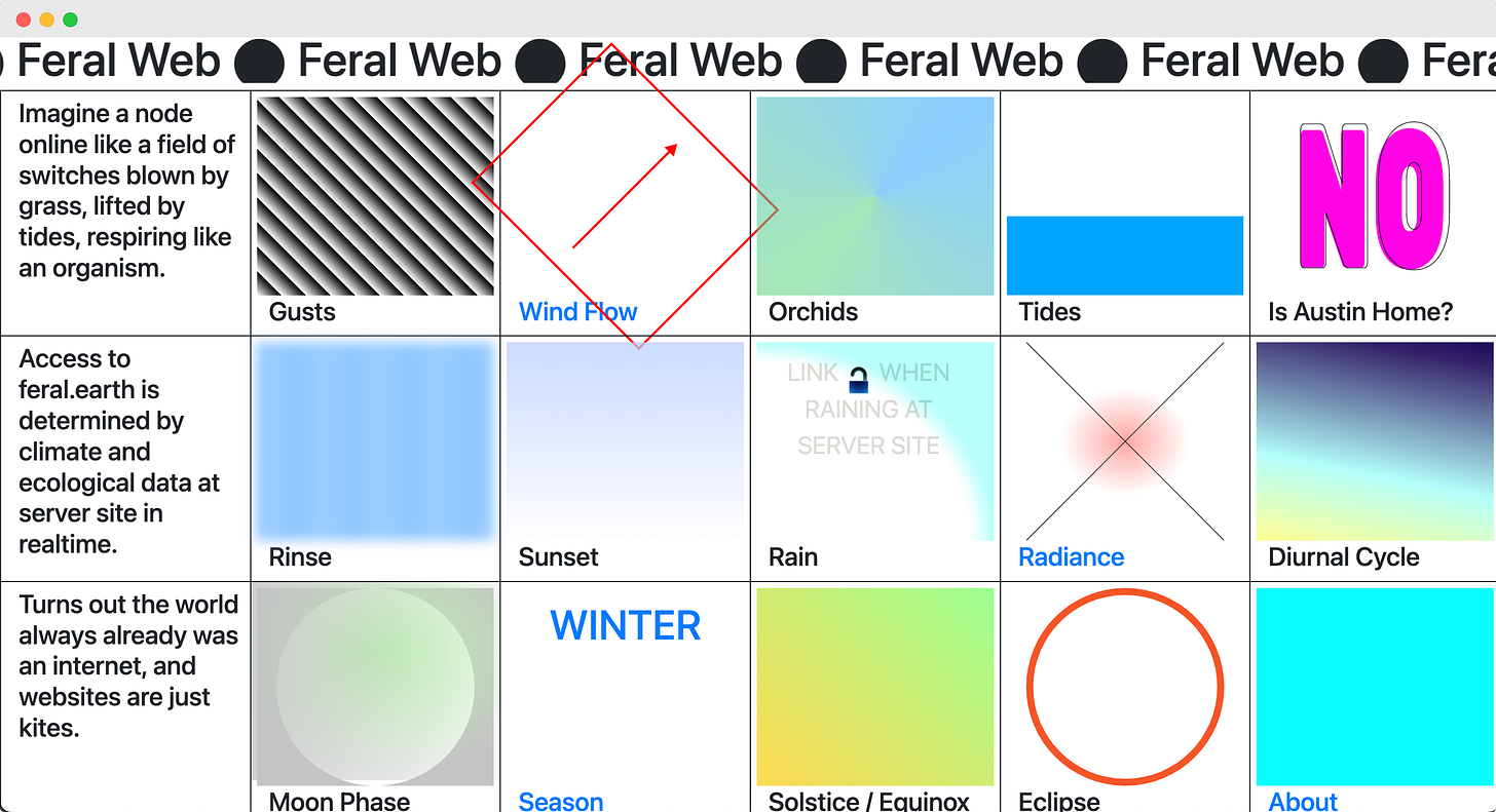 A screenshot of Feral.Earth