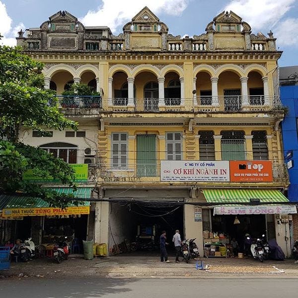 Old buildings on Cholon, Saigon.