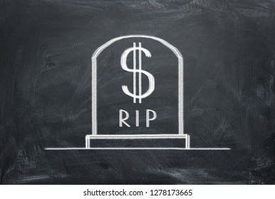 Dollar Usd Rip Writing On Gravestone Stock Illustration 1278173665