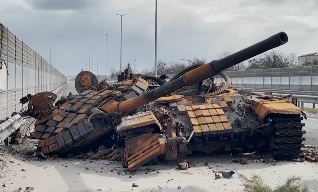 VIDEO: Blasted Russian tanks, trucks spotted after Ukraine retakes areas  near Kyiv | CBS 17