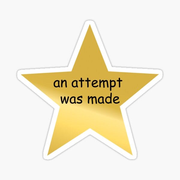 an attempt was made gold star" Sticker for Sale by Humbug91 | Redbubble