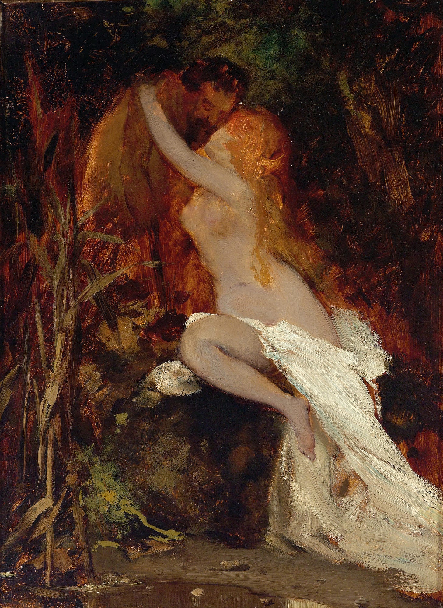 Faun And Nymph (1865-66) by Hans Makart