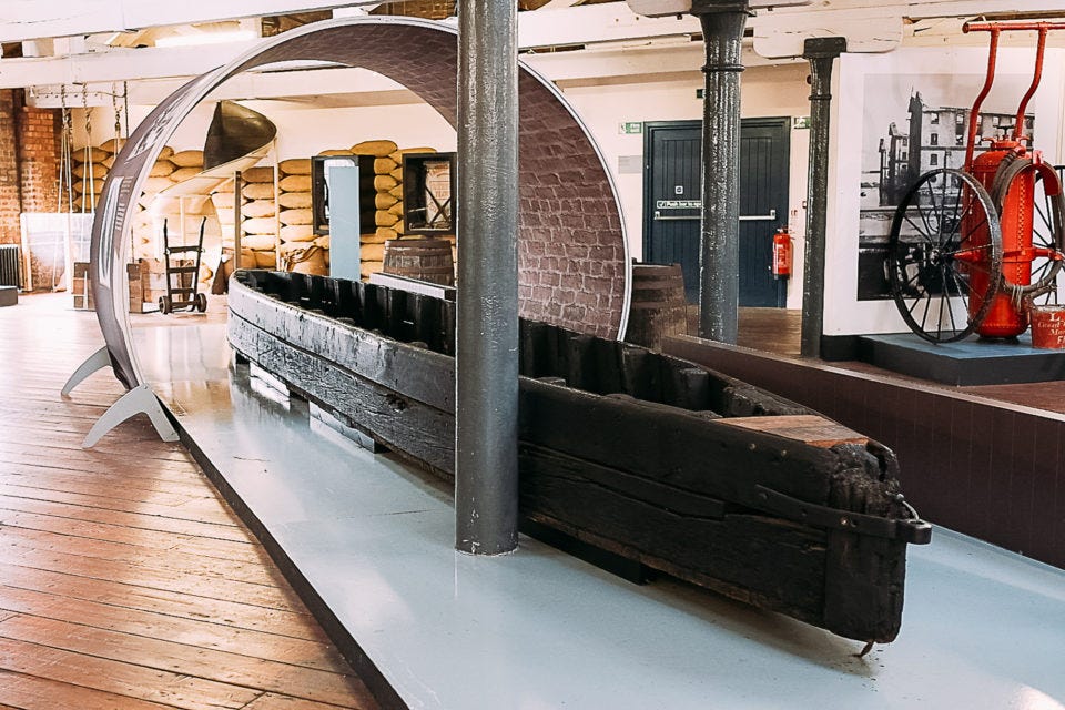 James Brindley's 1766 Bridgewater Canal coal boat. James Brindley's 1766 Bridgewater Canal coal boat.
