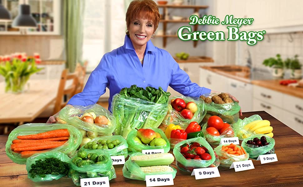 Amazon.com: Debbie Meyer GreenBags 20-Pack (8M, 8L, 4XL) – Keeps Fruits,  Vegetables, and Cut Flowers, Fresh Longer, Reusable, BPA Free, Made in USA  : Home & Kitchen
