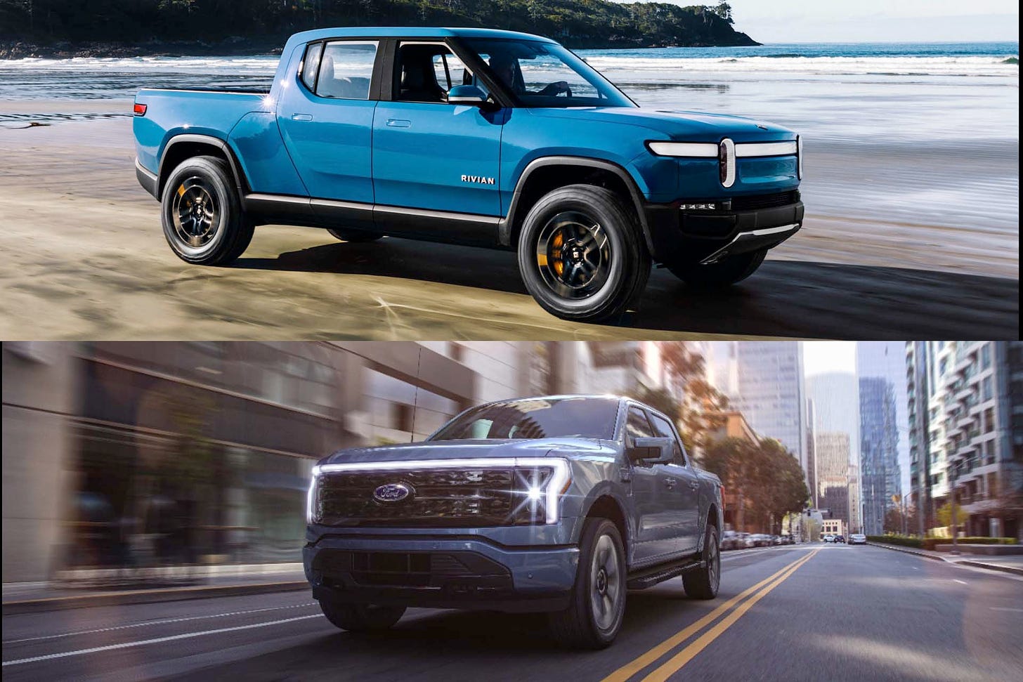 2022 Ford F-150 Lightning vs. 2021 Rivian R1T: Electric truck face-off