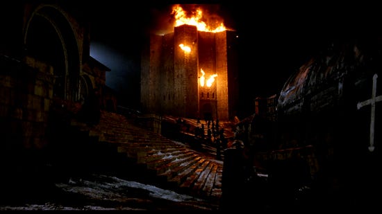 Fire breaks out at an Italian abbey in "The Name of the Rose," Jean-Jacques Annaud's 1986 adaptation of Umberto Eco's novel.