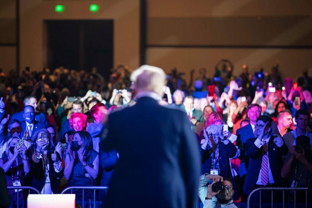 Former President Donald Trump speaks at the Conservative Political Action Conference in Orlando in February. Jabin Botsford / Getty Images Former President Donald Trump speaks at the Conservative Political Action Conference in Orlando in February. Jabin Botsford / Getty Images
