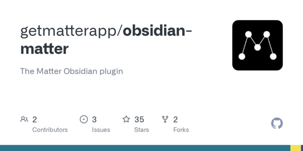 The Matter Obsidian plugin... The Matter Obsidian plugin...
