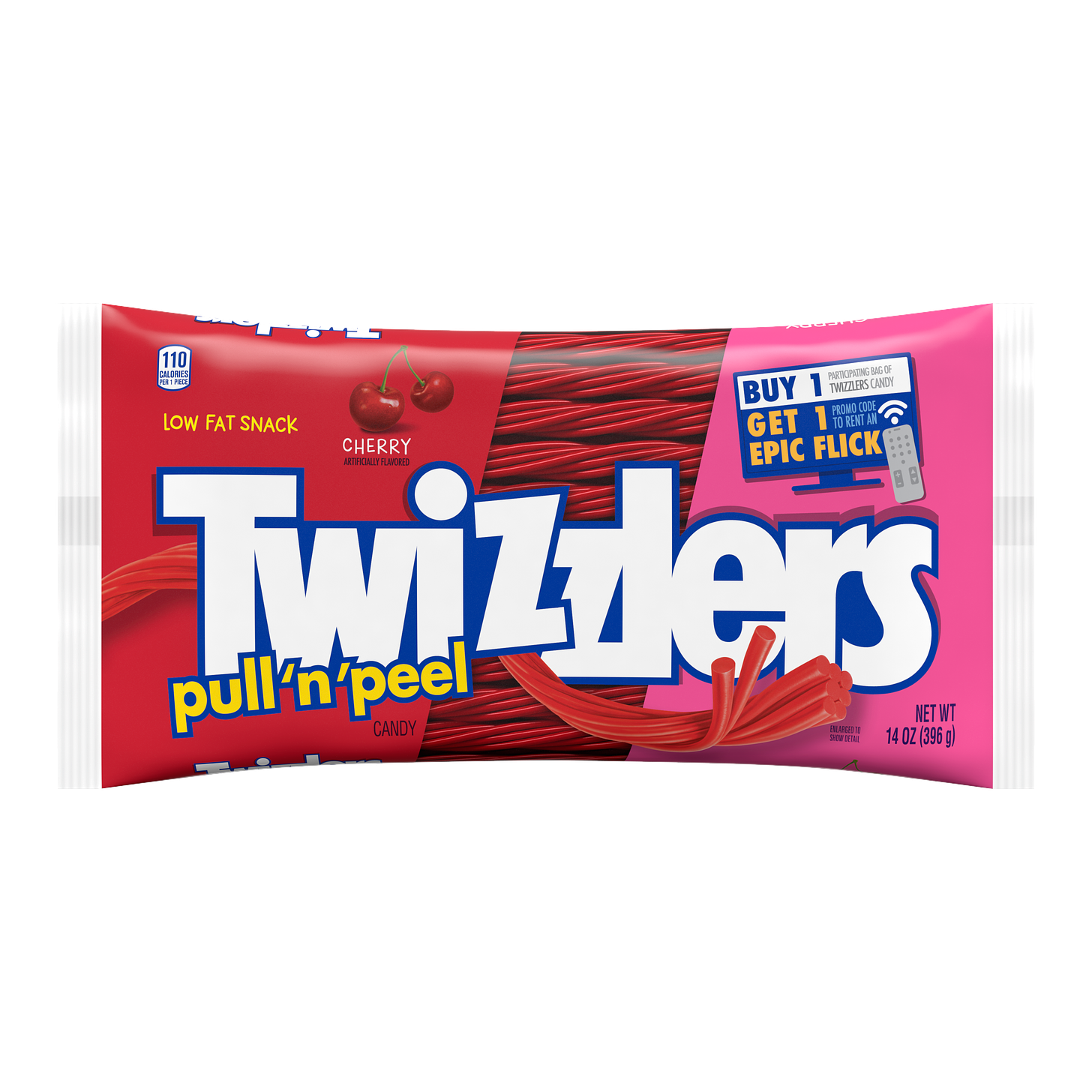 TWIZZLERS PULL &#39;N&#39; PEEL Cherry Flavored Candy, 14 oz bag
