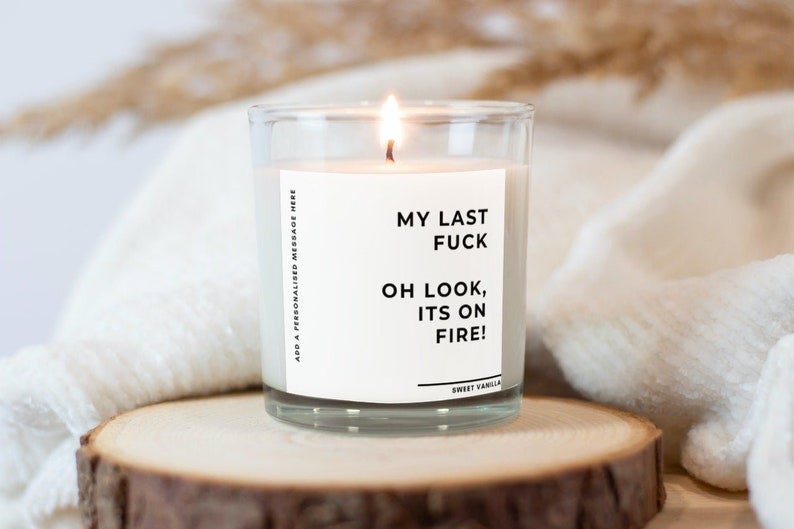 Personalised Novelty Last Fuck Candle Funny Gift Novelty image 1